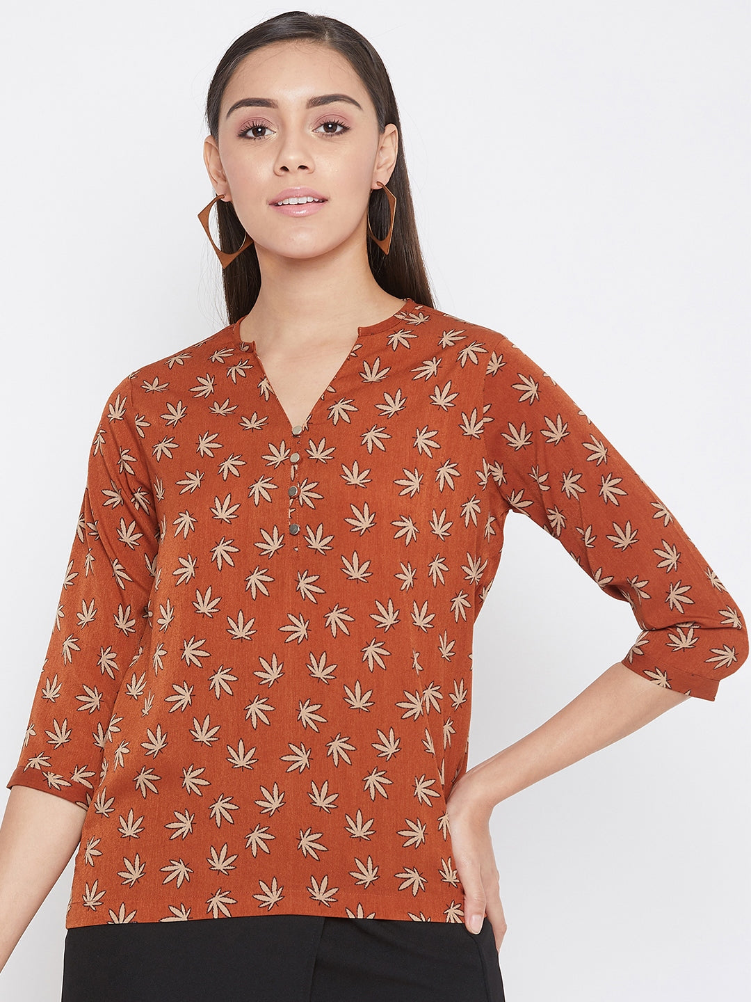 Orange Casual Top - Women Tops