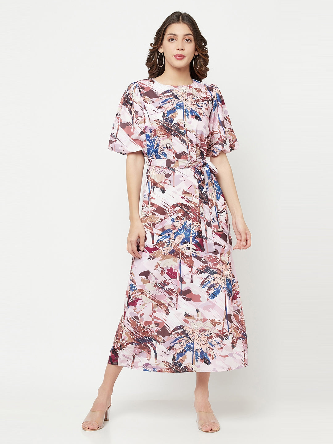 Multi-Coloured Floral Printed Dress - Women Dresses
