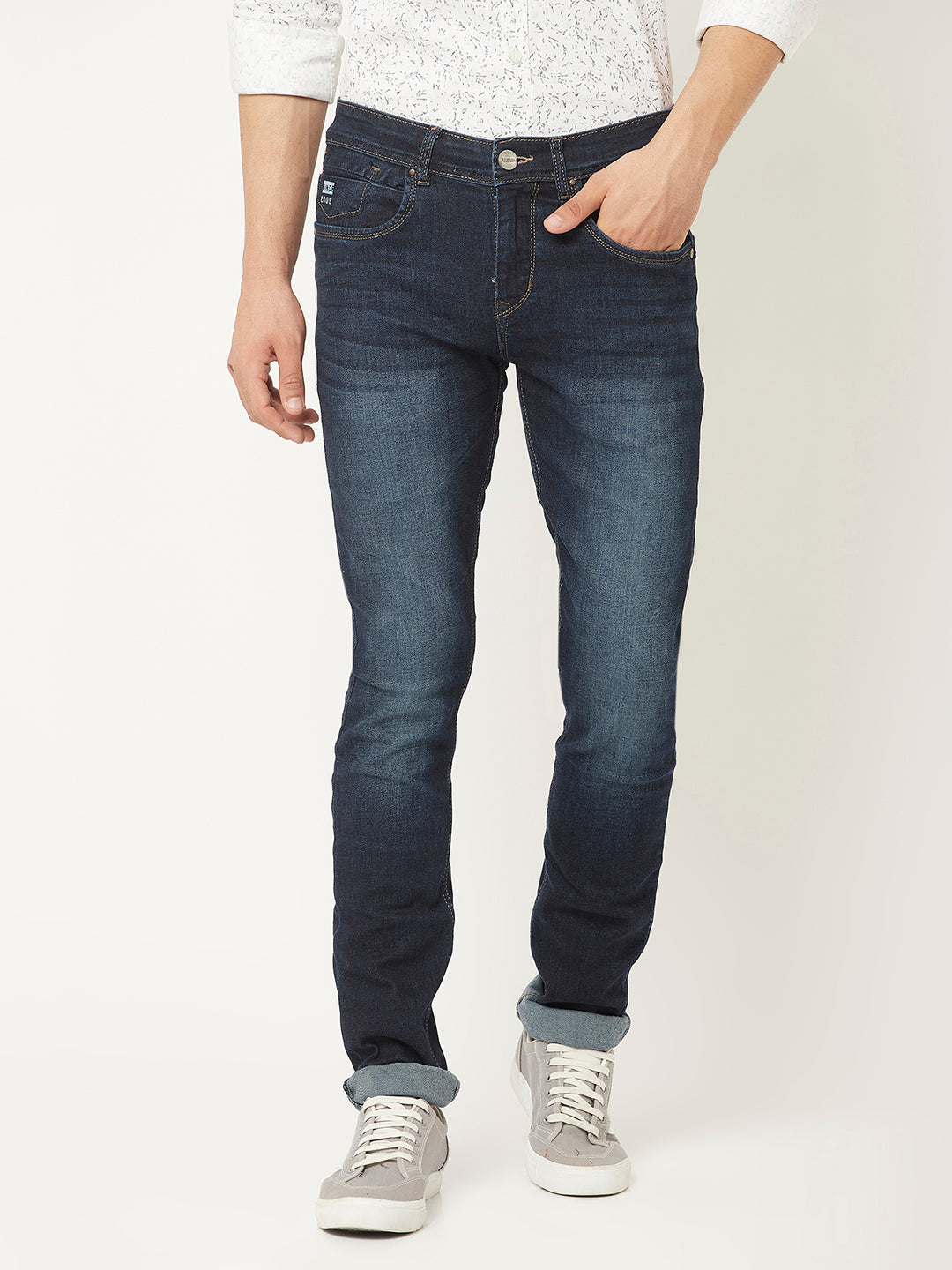  Dark Blue Jeans with 5 Pocket Styling 