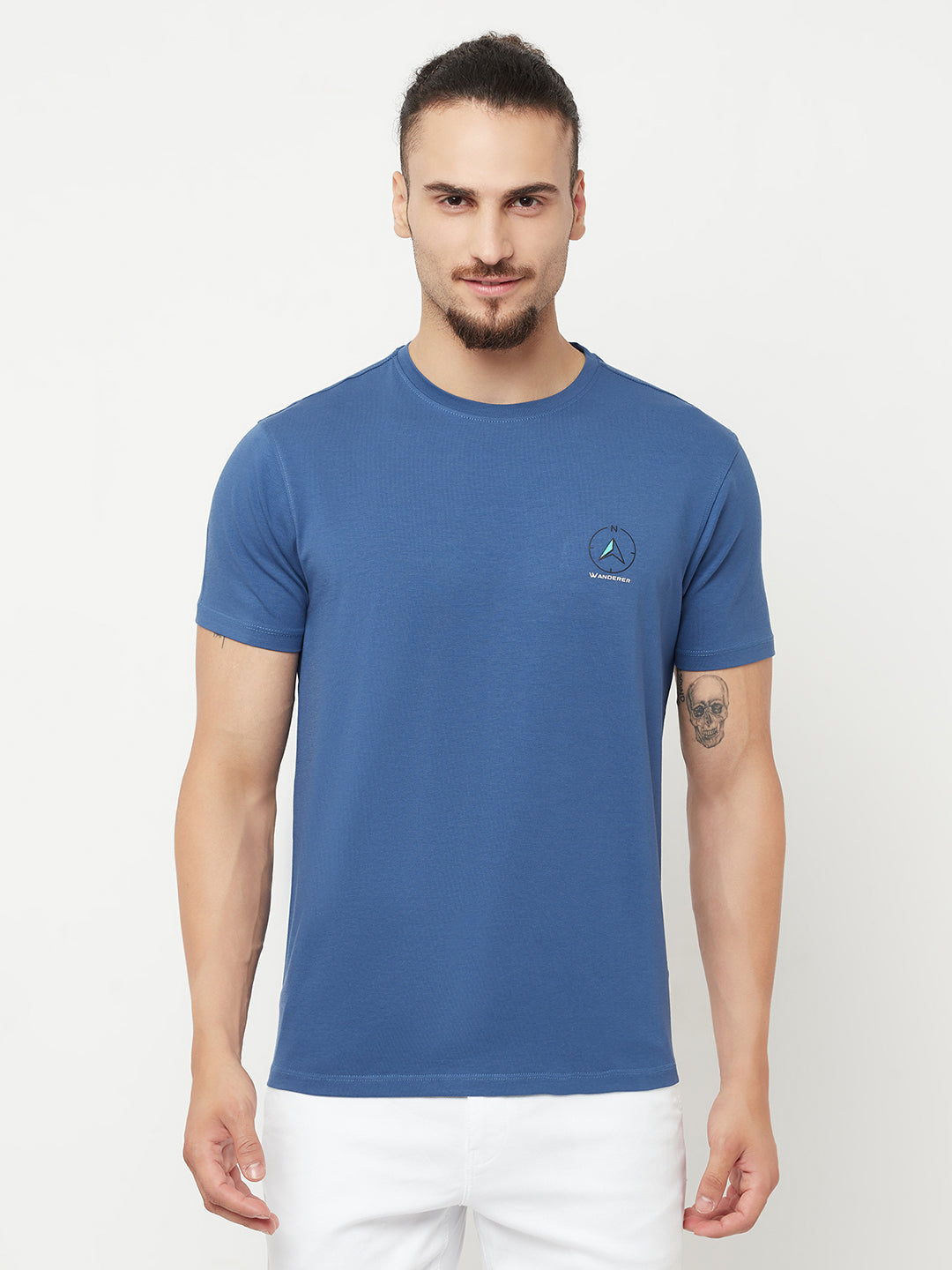 Blue Round Neck T-Shirt - Men T-Shirts