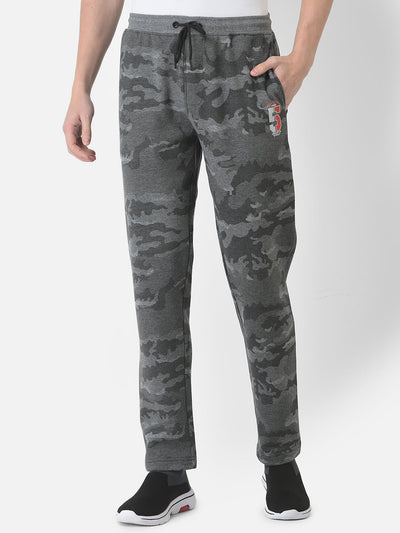  Grey Camouflage Print Track Pants