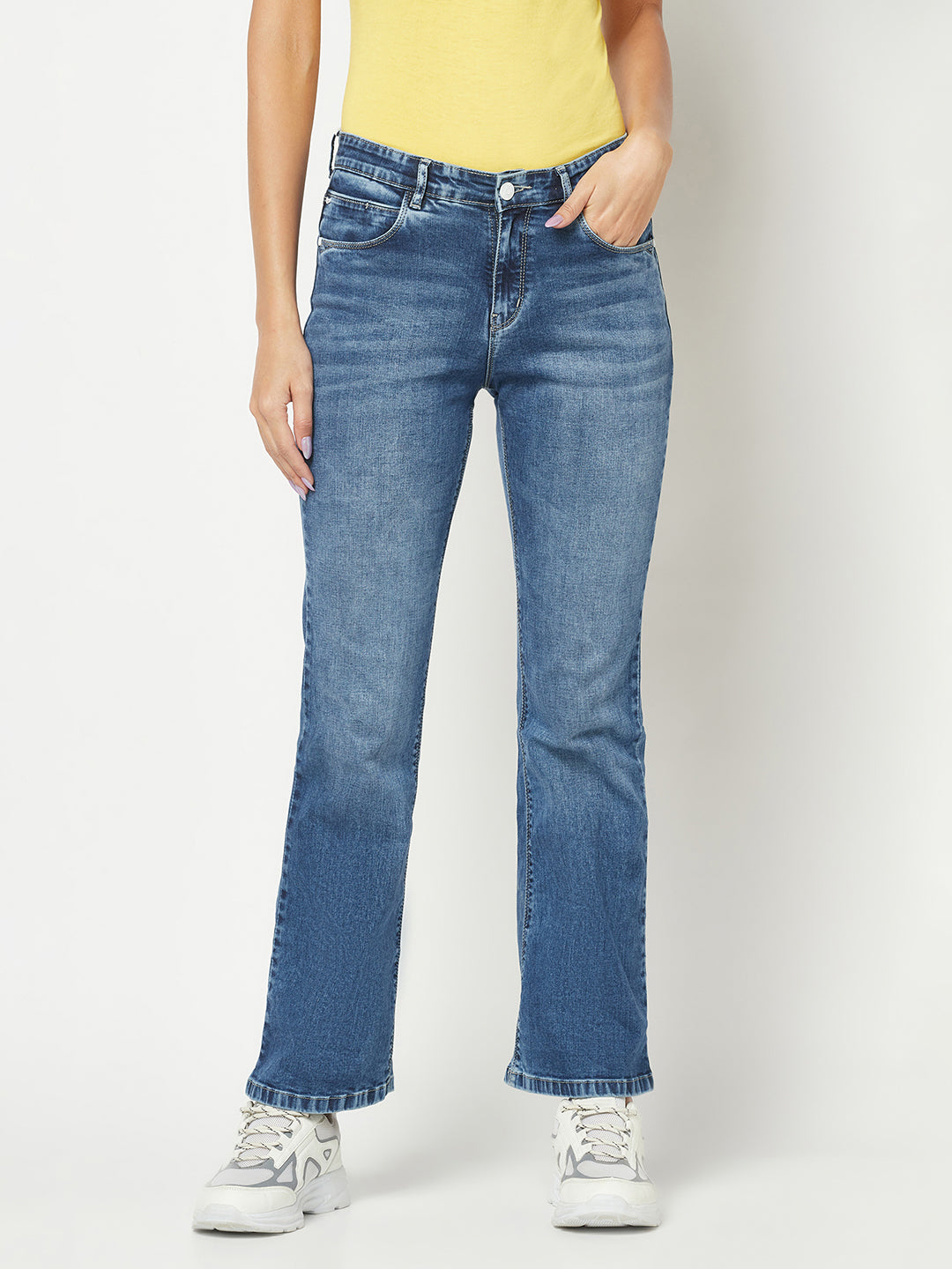 Light-Wash Blue Bootcut Jeans