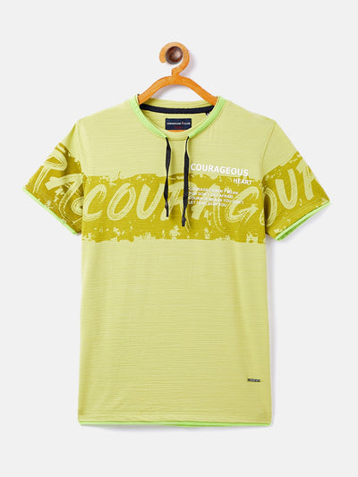 Green Printed Round Neck T-Shirt - Boys T-Shirts