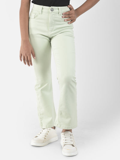  Light Green Boot-Cut Jeans