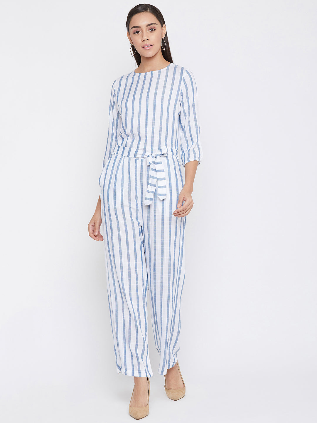 Blue Striped Jumpsuit - Women Jumpsuits