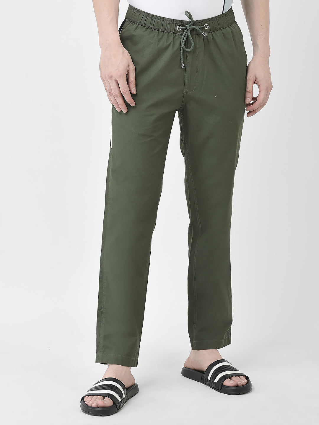 Green Lounge Bottoms-Men Lounge Pants-Crimsoune Club