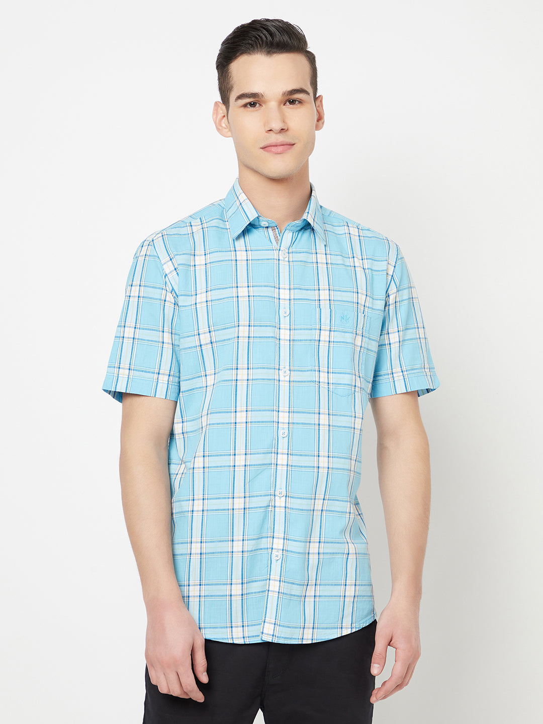 Blue Checked Shirt - Men Shirts