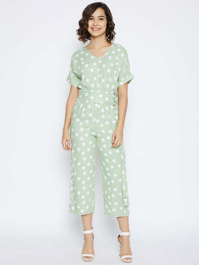 Green Printed Jumpsuit - Women Jumpsuits