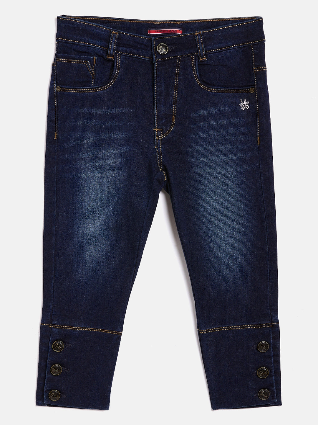 Blue Denim Capris - Girls Capris