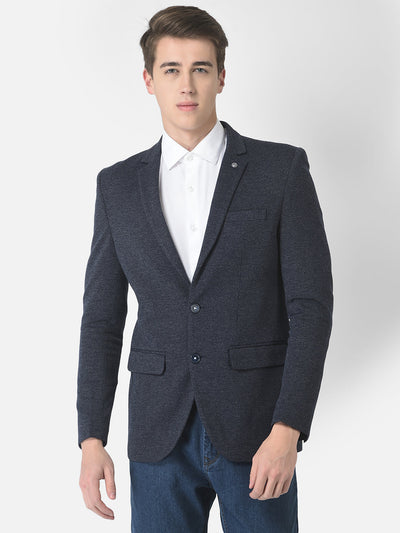  Navy Blue Melange Blazer