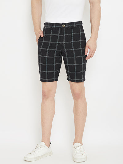 Black Checked shorts - Men Shorts