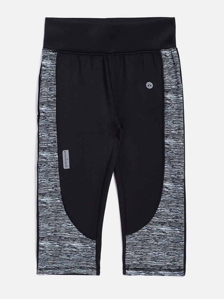 Black Colorblocked Track Pants - Girls Track Pants