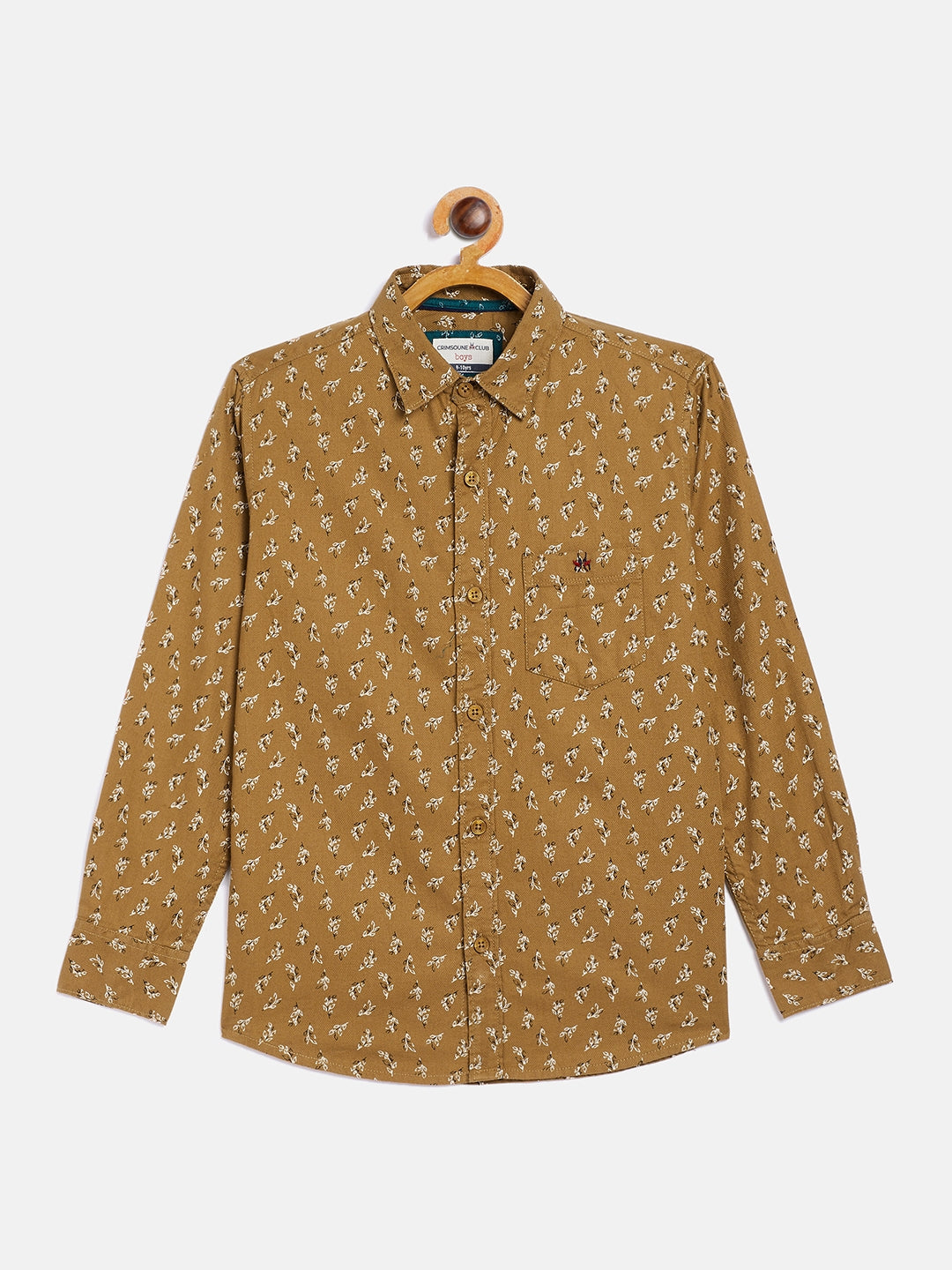 Khaki Floral Causal Shirt - Boys Shirts