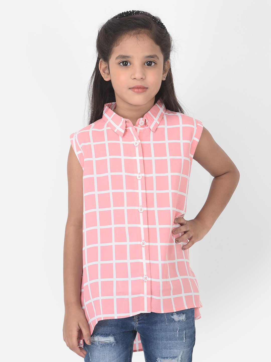 Pink Checked Shirt - Girls Shirts