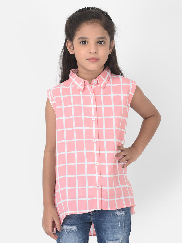 Pink Checked Shirt - Girls Shirts