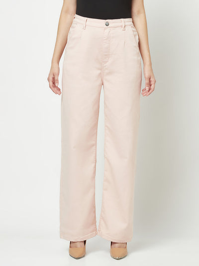  Light Pink Wide Leg Jeans 