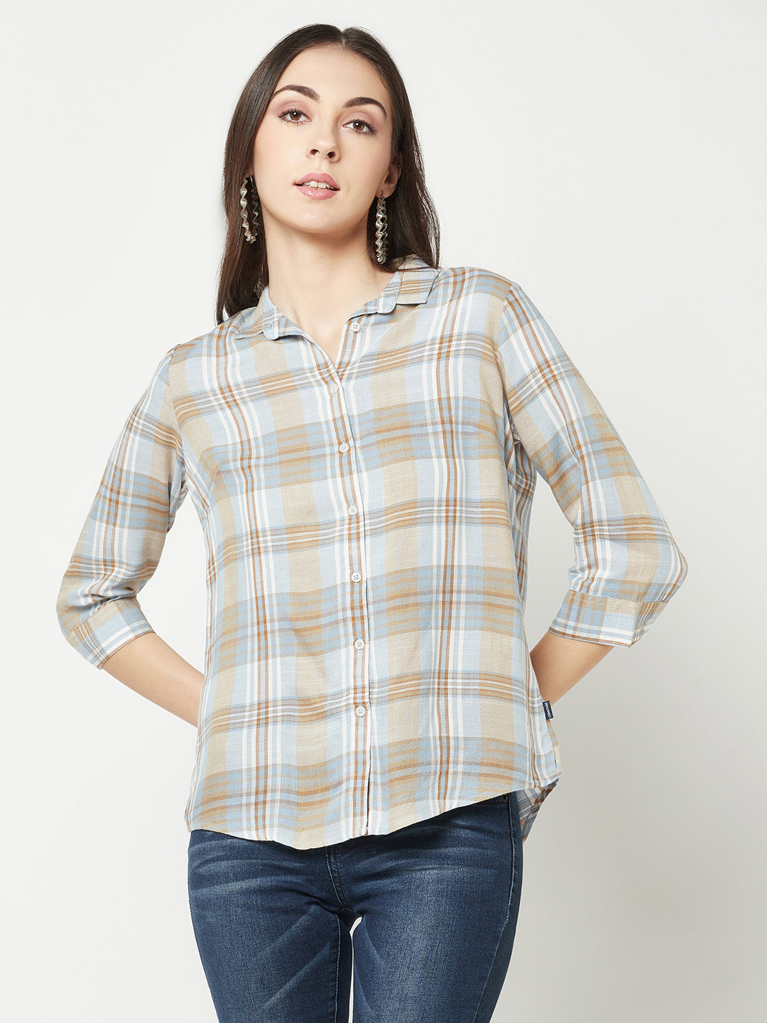  Sky Blue Checked Shirt