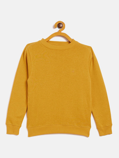 Mustard Round Neck Sweatshirt - Girls Sweatshirts