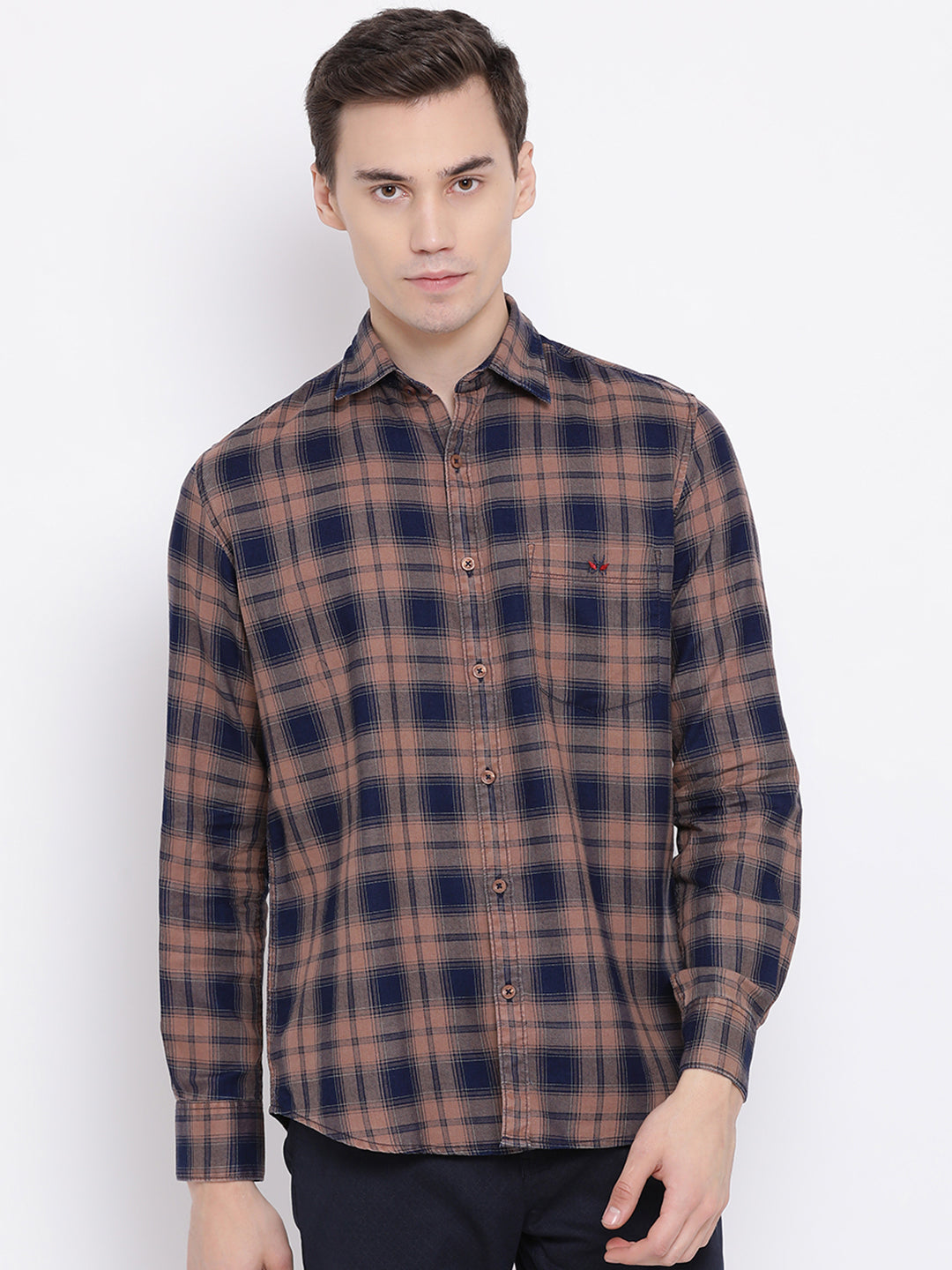 Brown Checked Shirt - Men Shirts