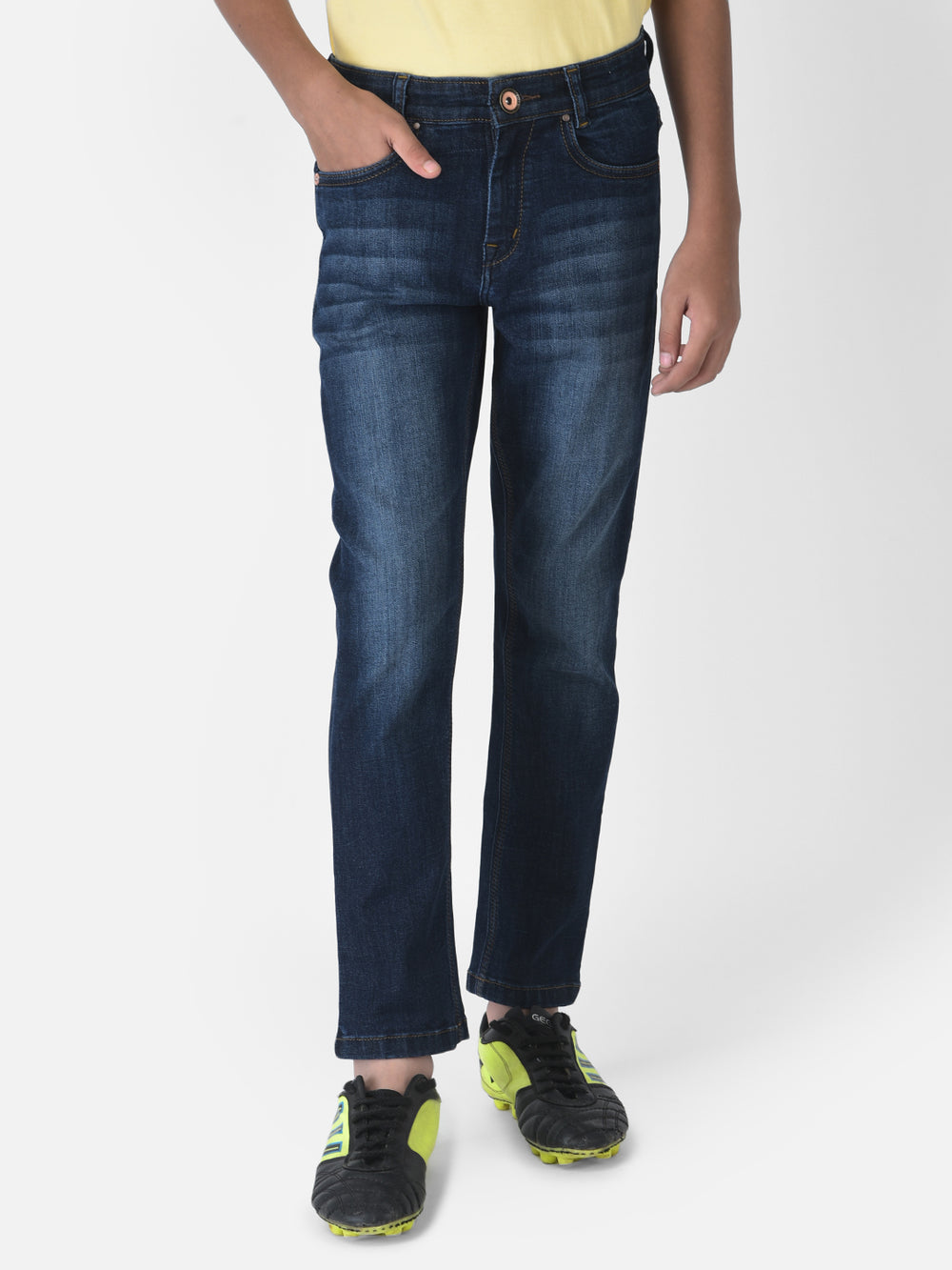 Navy Blue Light Fade Jeans-Boys Jeans-Crimsoune Club