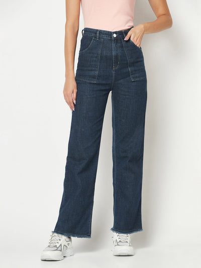  Blue Patch-Pocket Jeans 