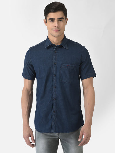  Denim Shirt with Short Sleeves 