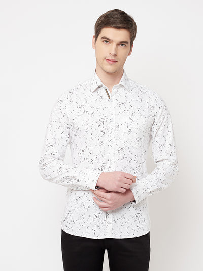 White Floral Shirt - Men Shirts