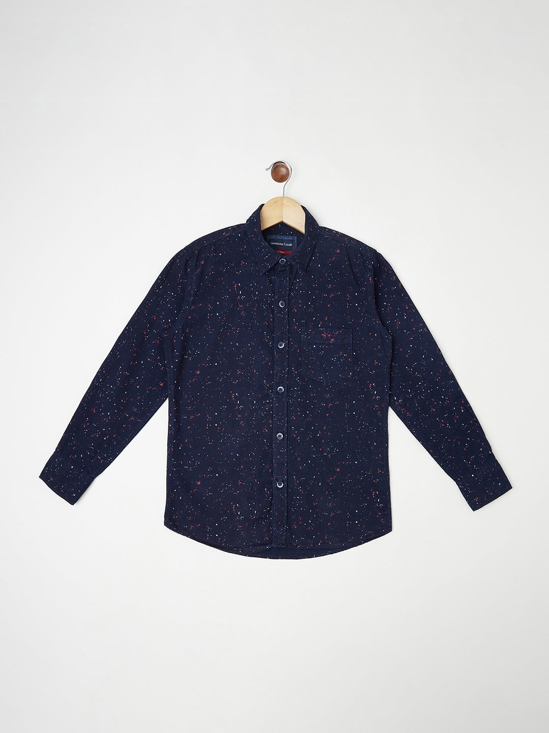 Navy Blue Printed Casual Shirt - Boys Shirts