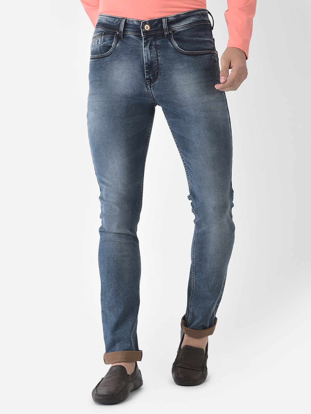 Blue Light Faded Jeans - Men Jeans