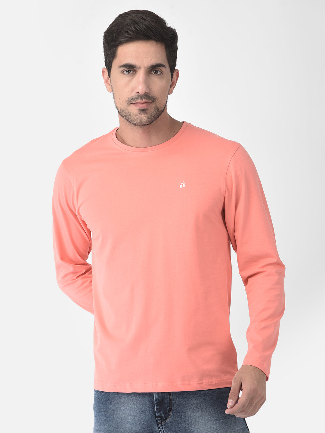 Pink Long-Sleeve T-Shirt - Men T-Shirts