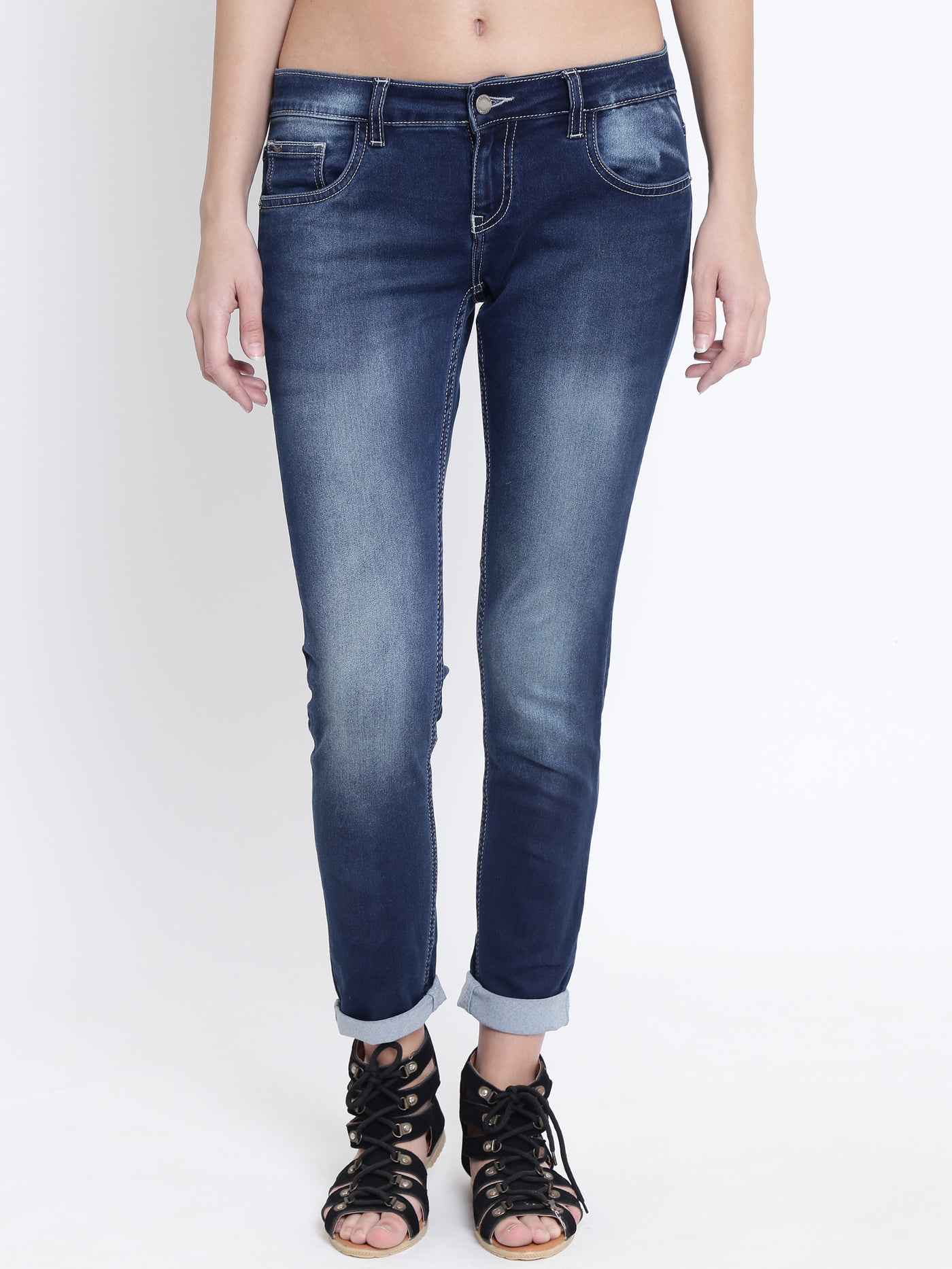 Blue Stonewashed Denim - Women Jeans