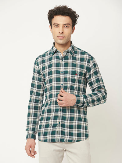   Teal Green Shirt in Tartan Checks 