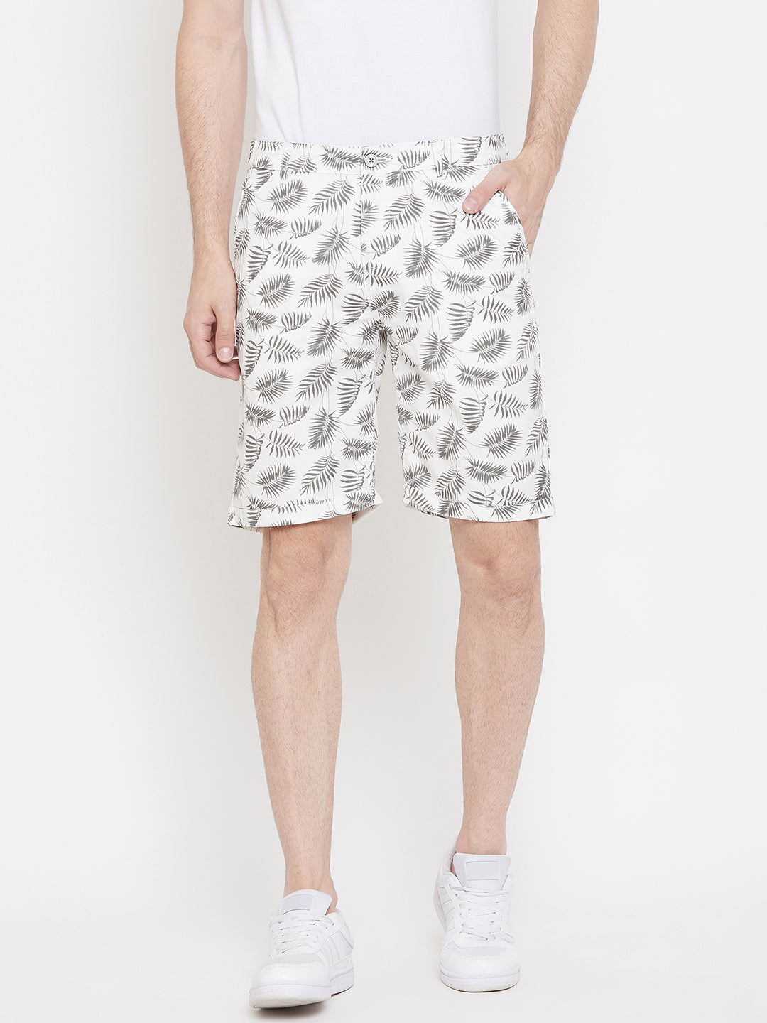 White Printed shorts - Men Shorts