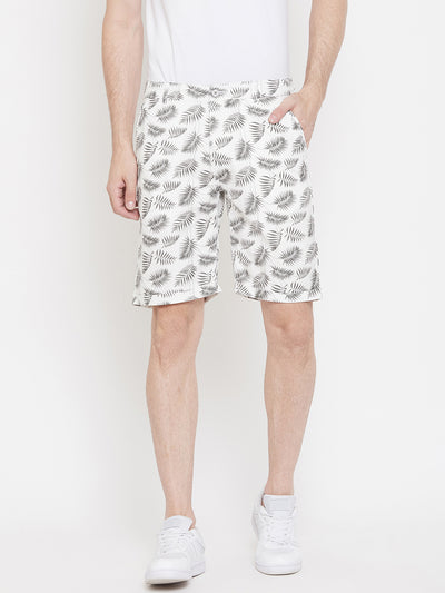 White Printed shorts - Men Shorts