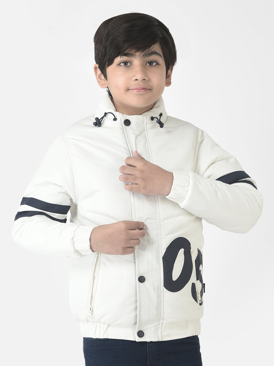  White Padded Varsity Jacket