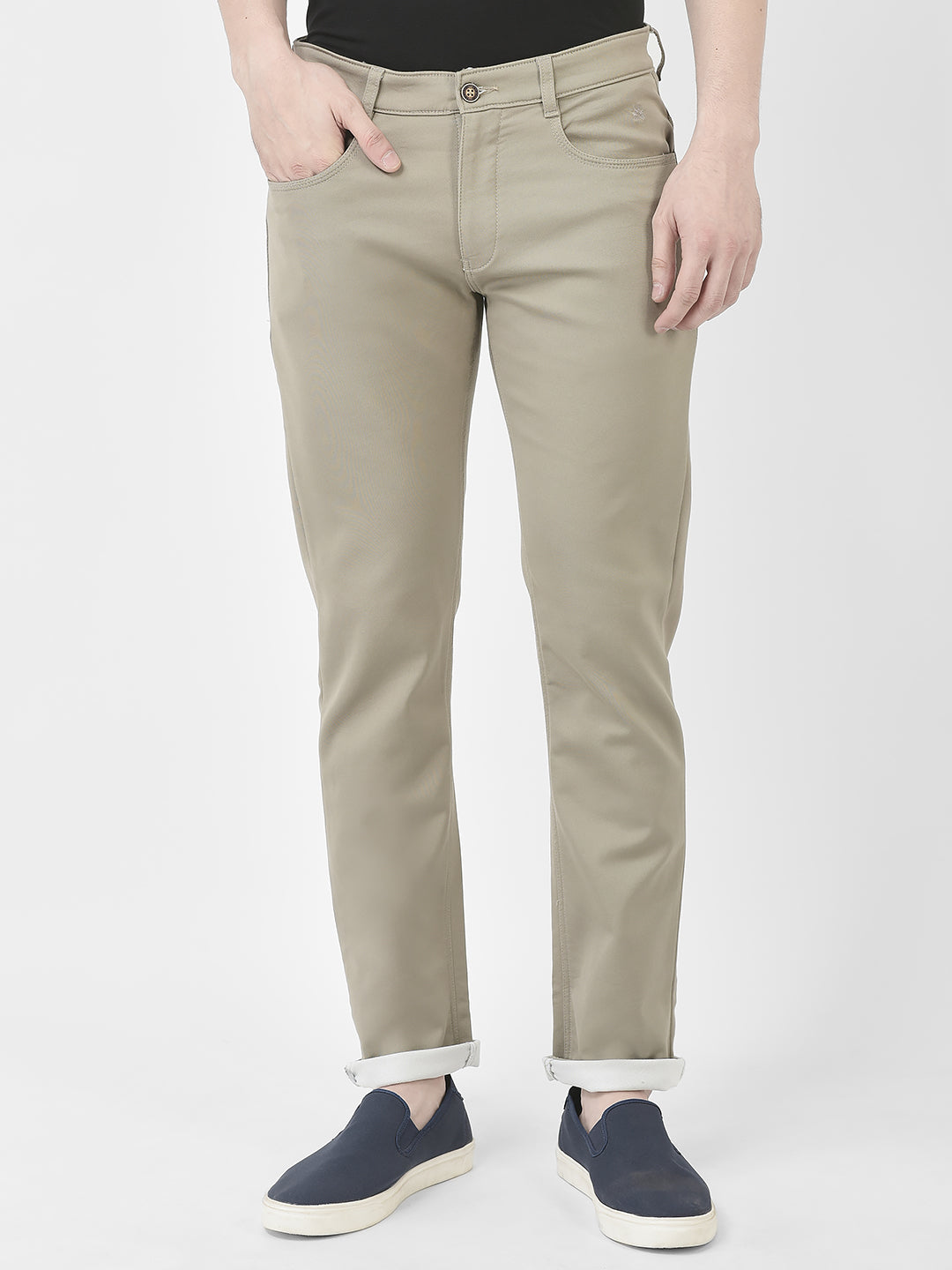  Slim-Fit Light Grey Trousers