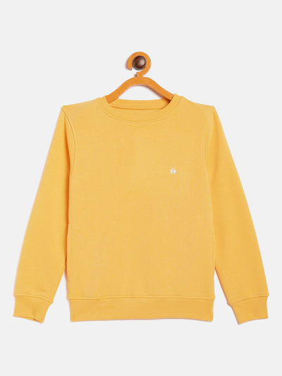 Yellow Round Neck Sweatshirt - Girls Sweatshirts