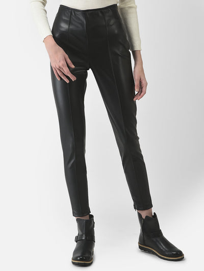  Cropped Faux Leather Pants