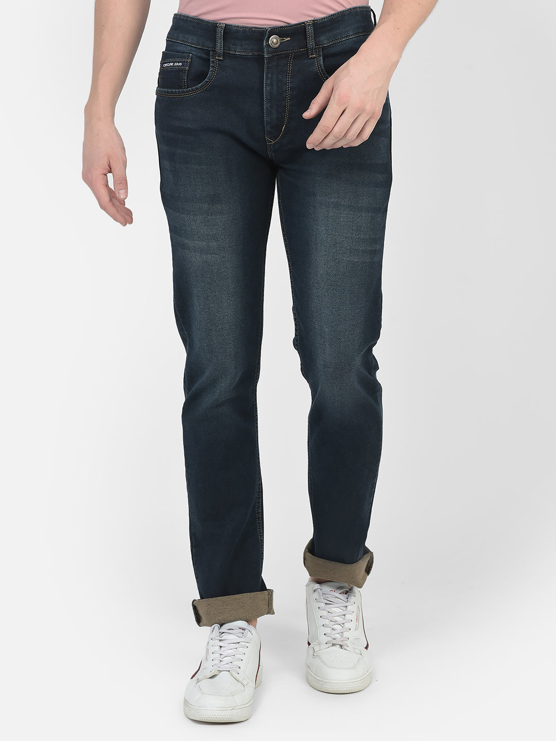  Slim-Fit Stone-Washed Jeans 