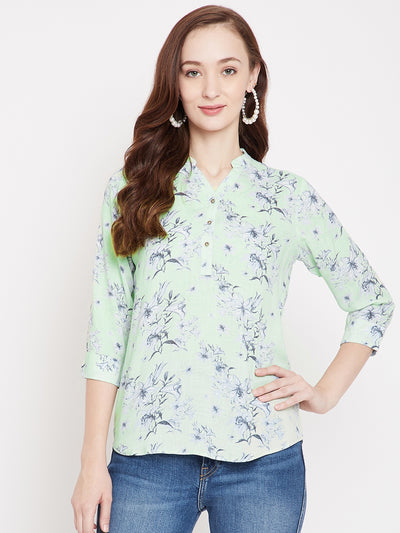 Green Floral Top - Women Tops