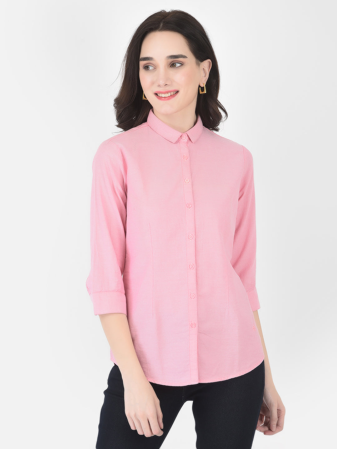 Pink Button-Down Shirt - Women Shirts