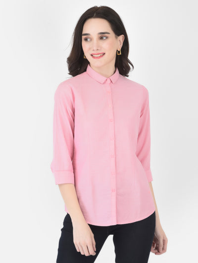 Pink Button-Down Shirt - Women Shirts