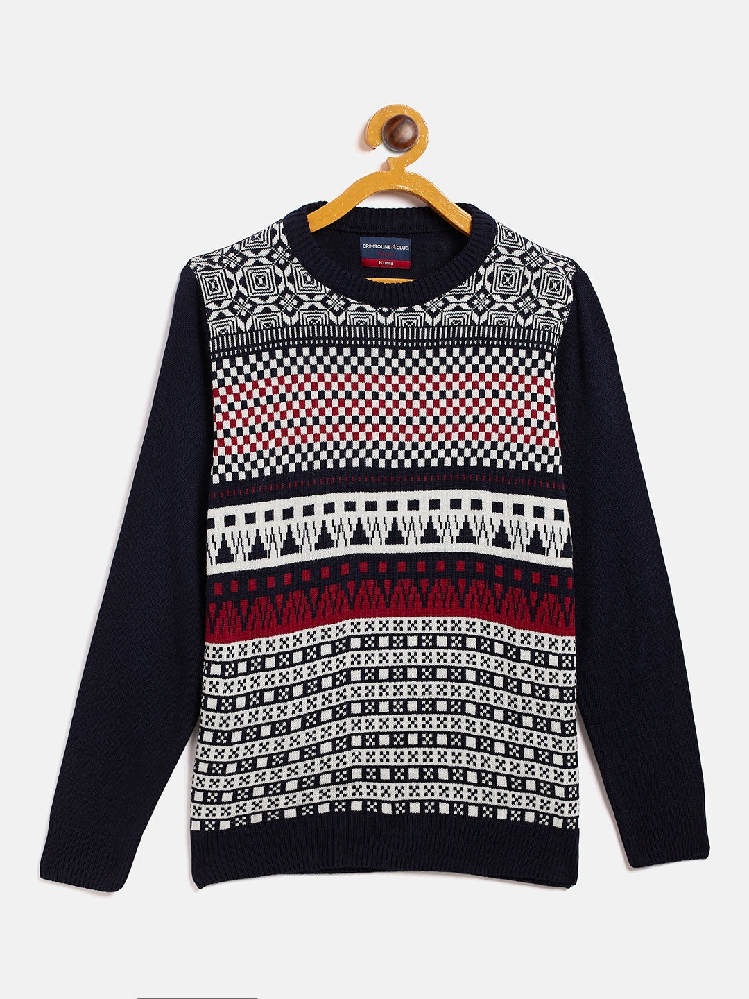 Multi Printed Round Neck Sweater - Boys Sweaters