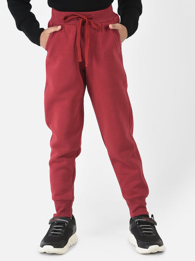 Red Joggers with Draw-cord Detailing 