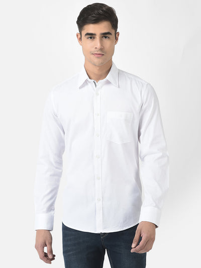  White Button-Down Shirt in Pure Cotton