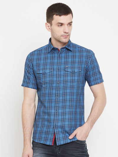 Blue Checked shirt - Men Shirts