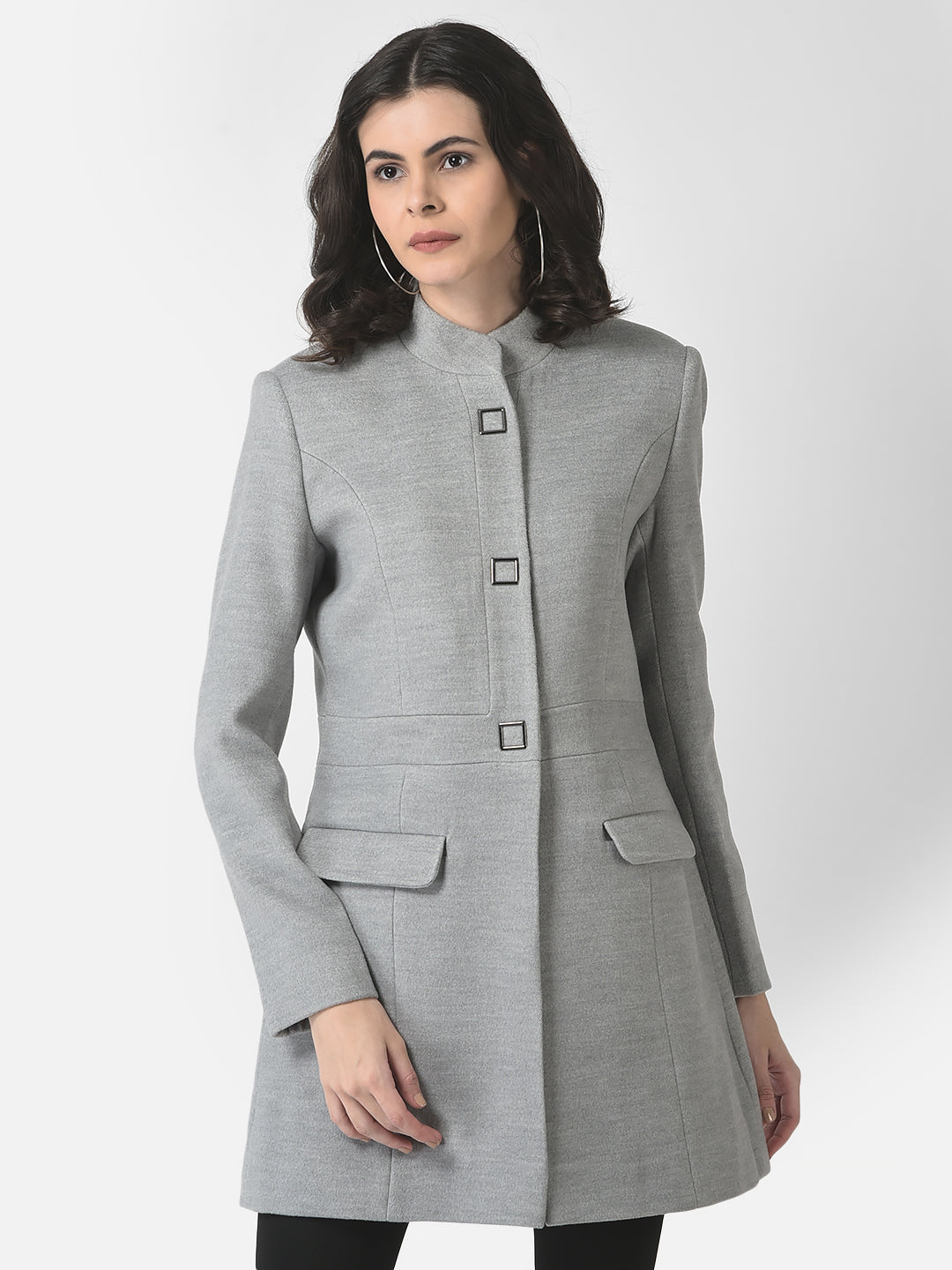  Grey A-Line Over-Coat