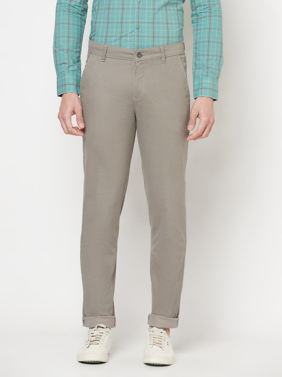 Grey Printed Trousers - Men Trousers