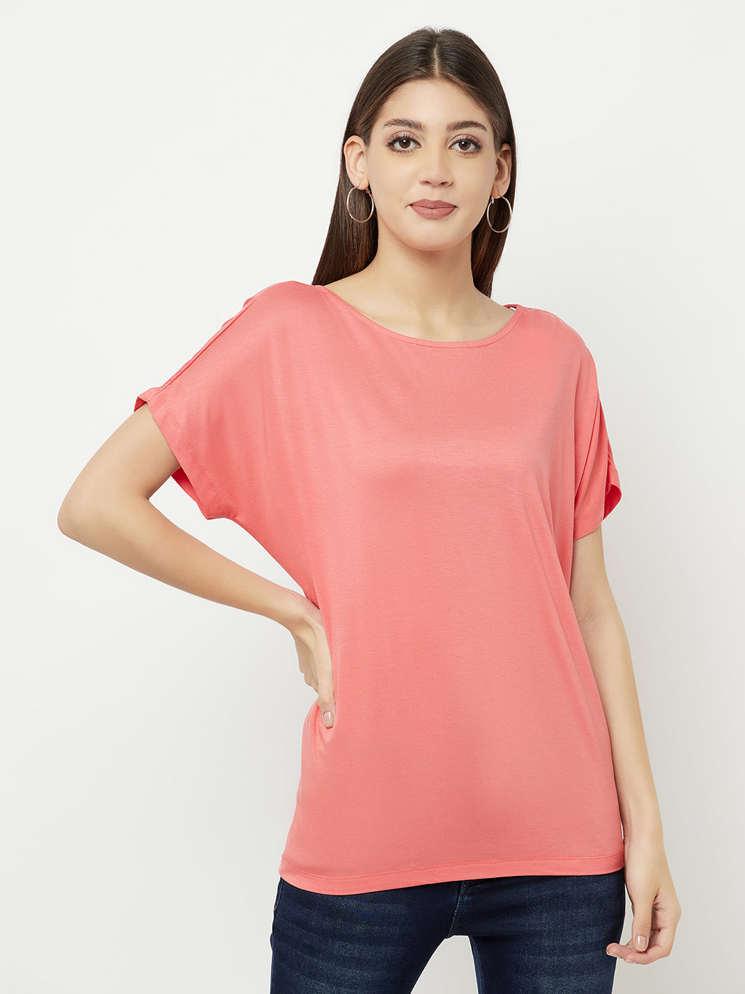 Pink Round Neck T-Shirt - Women T-Shirts