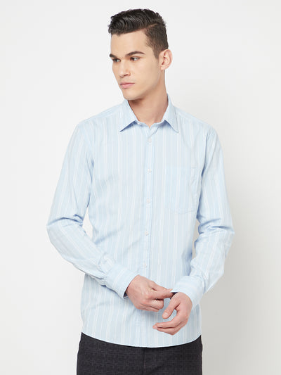 Blue Striped Shirt - Men Shirts
